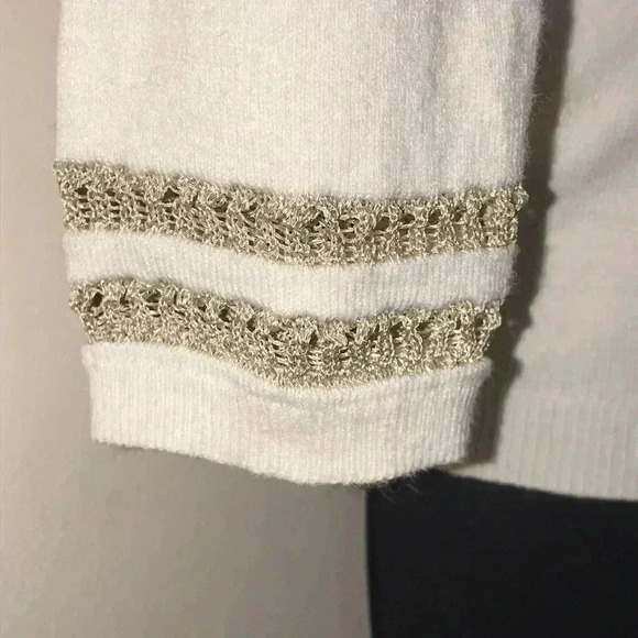 Sparrow Cream and Metallic Cardigan Size XS—B5 - Picture 4 of 6